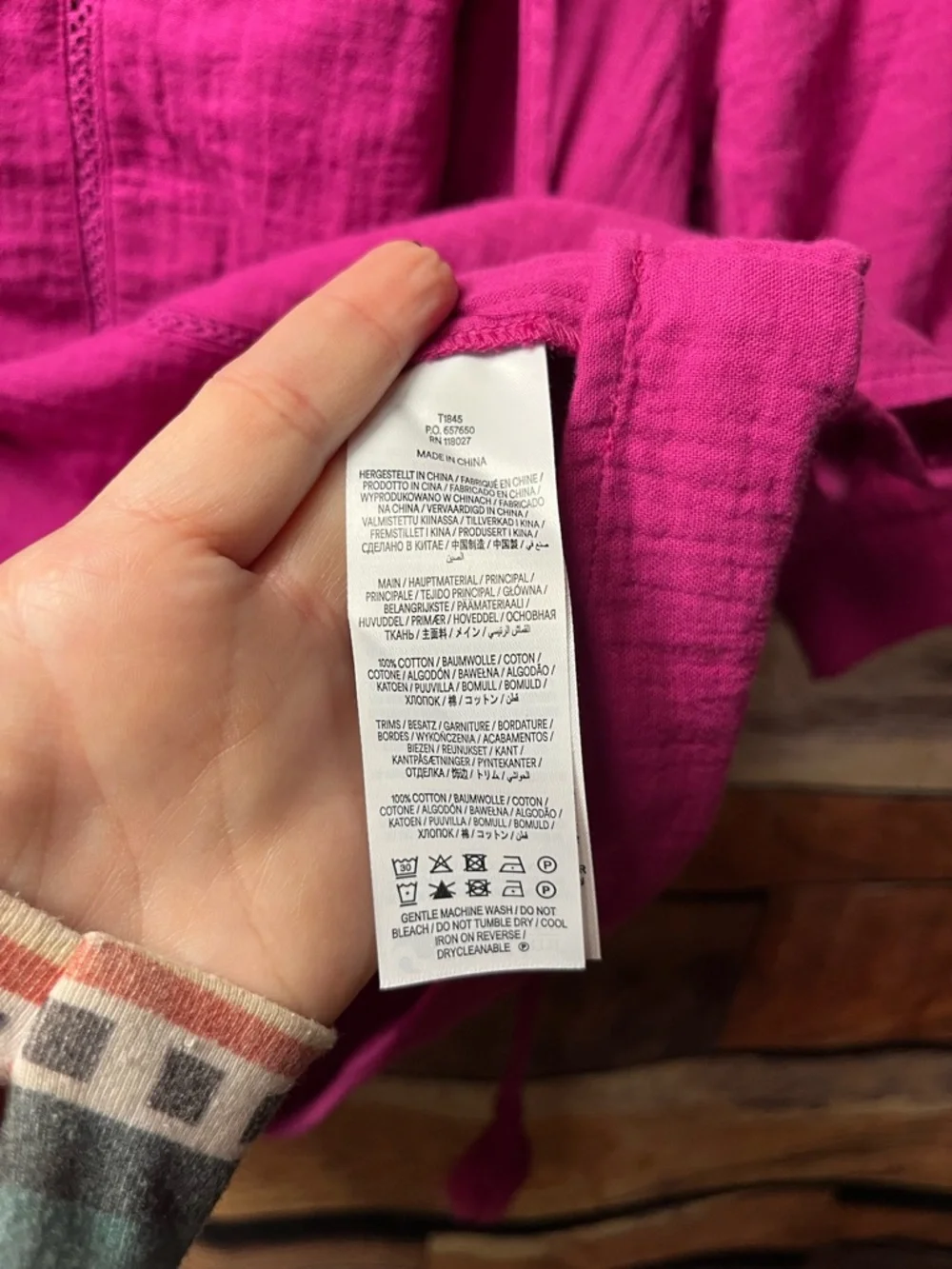 Boden Magenta V-Neck Peasant Blouse (215)